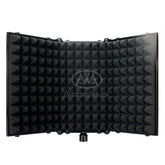 Desktop Compact Recording Microphone Isolation Shield with Round Base Mic Stand